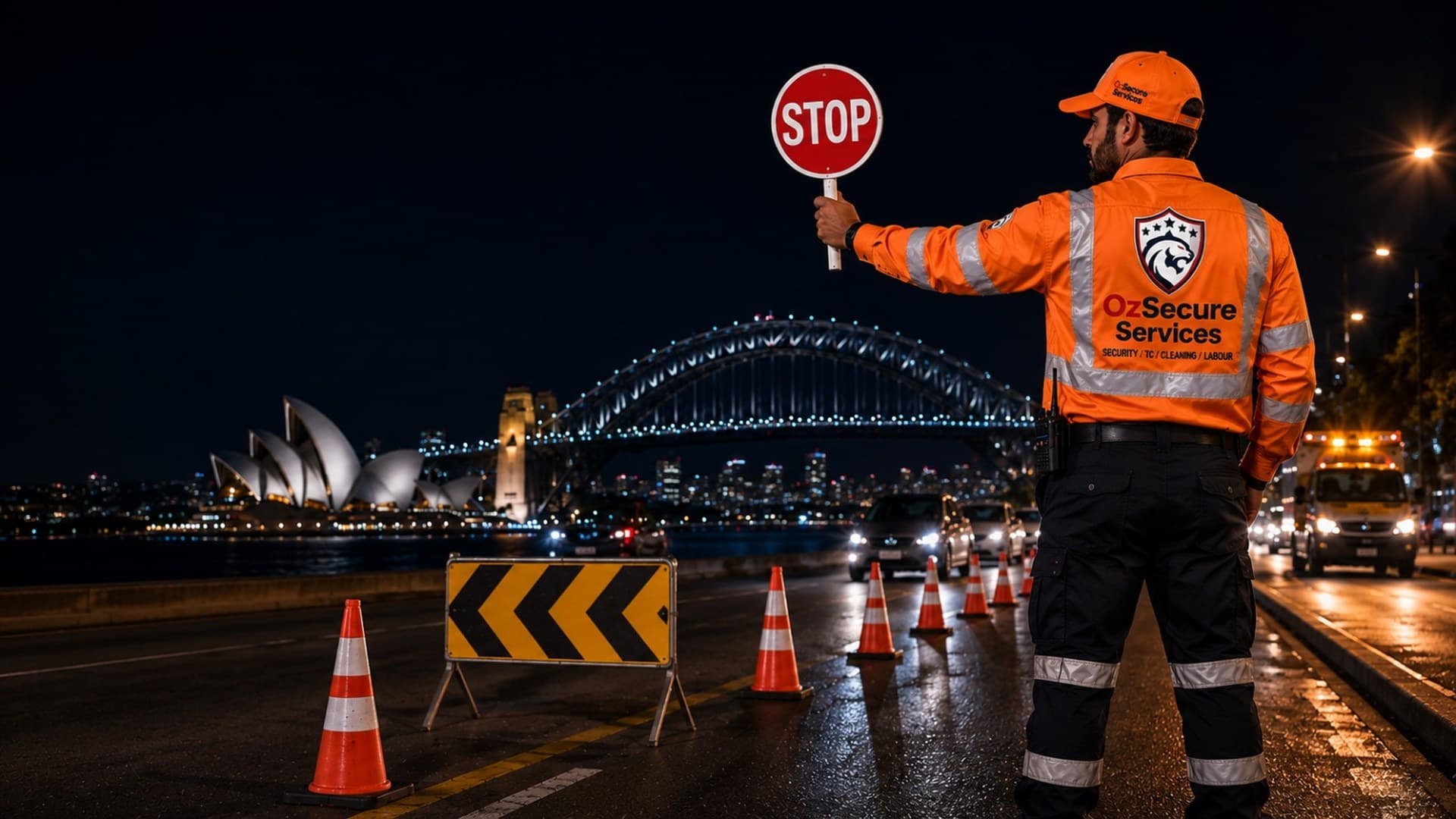 OzSecure accredited traffic controllers managing road works